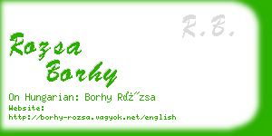 rozsa borhy business card